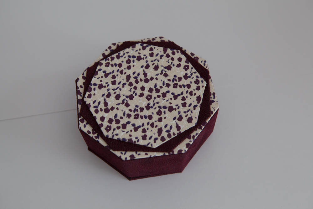 Cartonnage Bo te Octogonale Mauve Cartonnage Et Cr ations